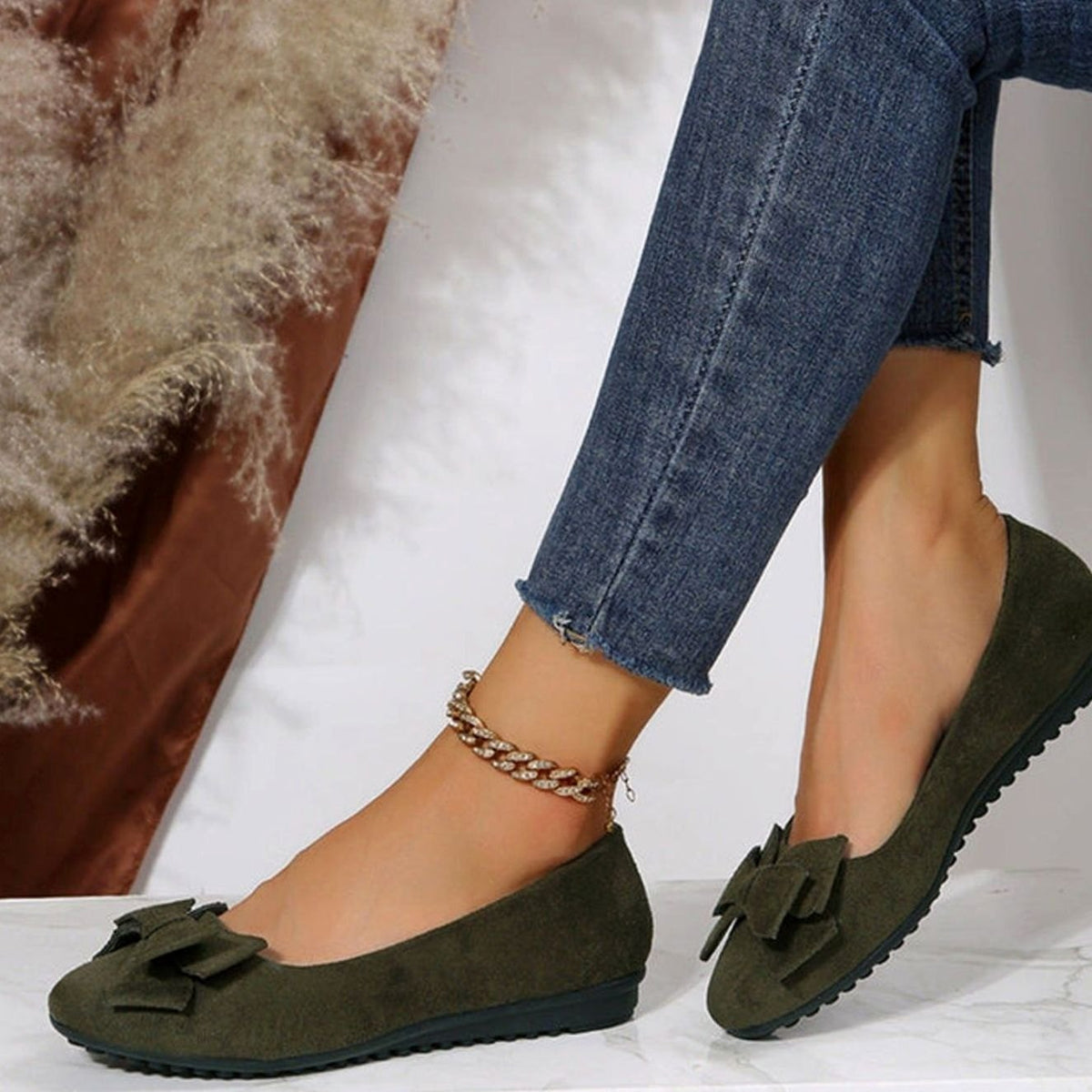 Women's Slip-On Bow-Detail Comfort Shoes