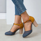 Women's Block Heel T-Strap Orthopedic Shoes