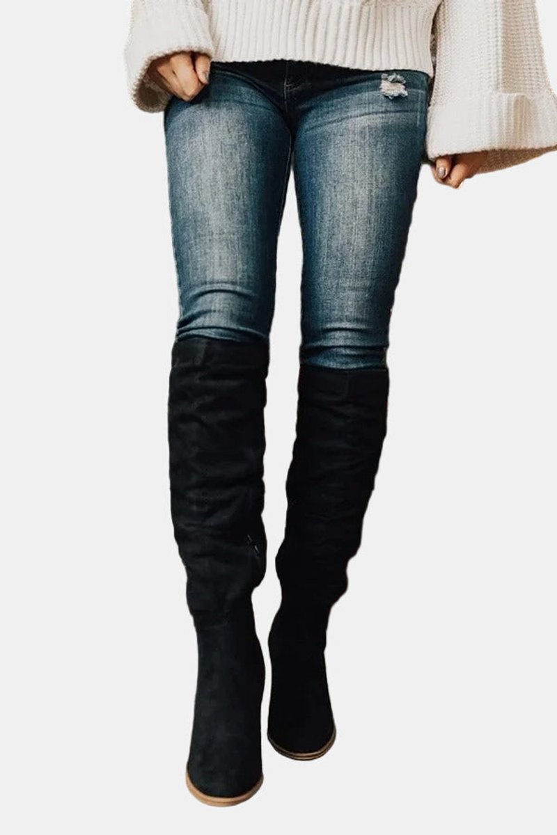 Women's Over-the-Knee Block Heel Boots