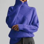 Women's Argyle Knit Roll Neck Jumper