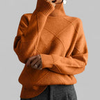 Women's Argyle Knit Roll Neck Jumper