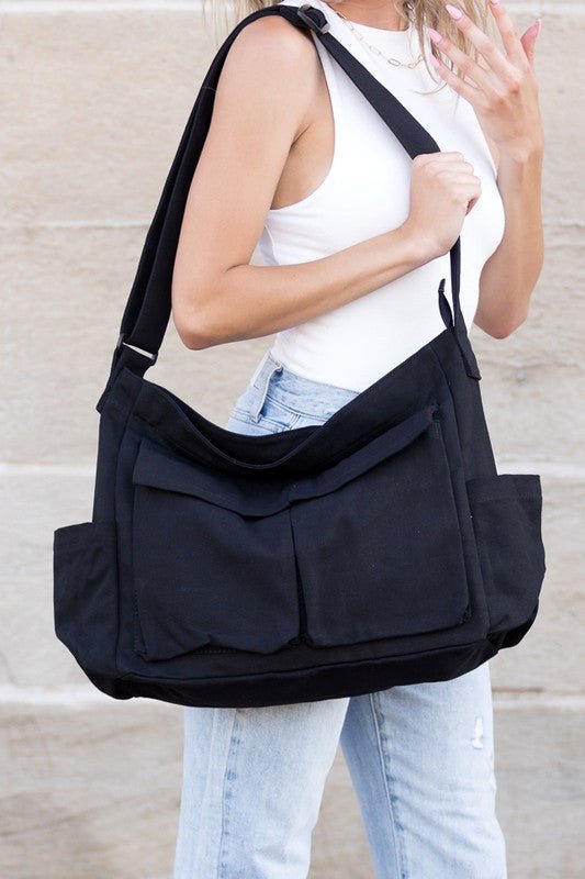 Women's Oversized Canvas Crossbody Bag