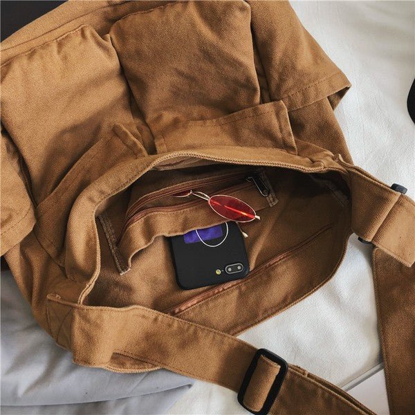 Women's Oversized Canvas Crossbody Bag