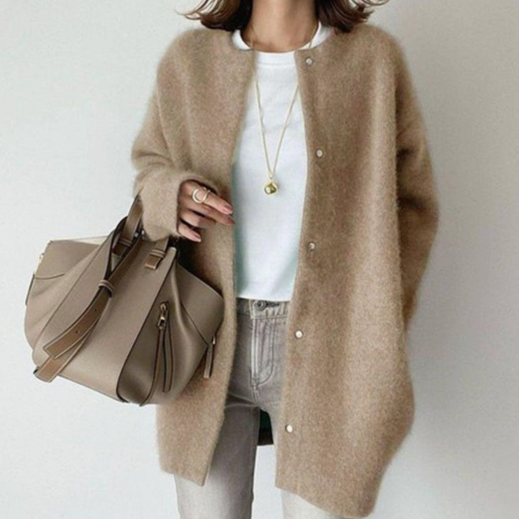 Women's Fuzzy Knit Winter Cardigan