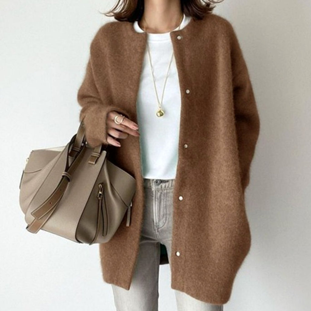 Women's Fuzzy Knit Winter Cardigan