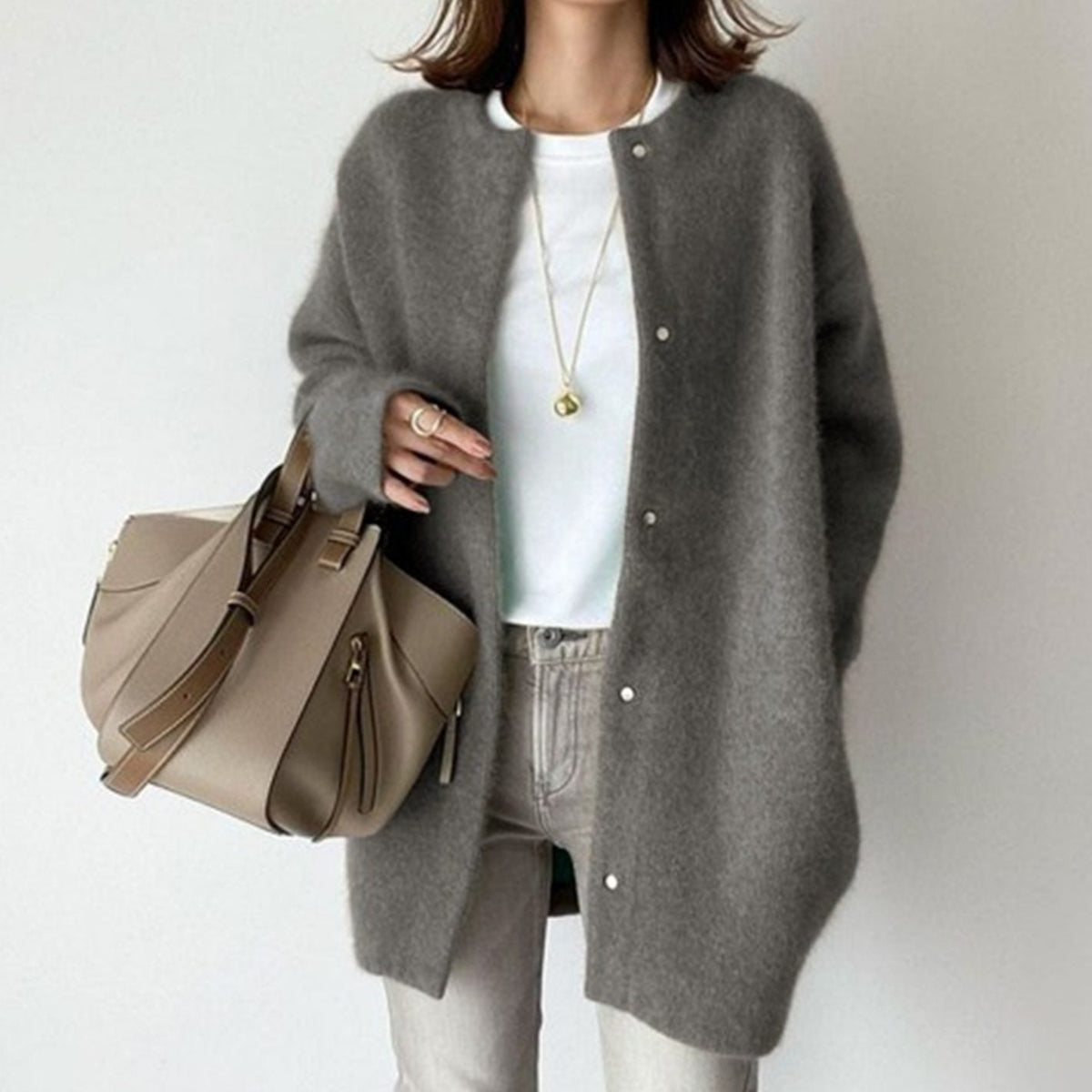 Women's Fuzzy Knit Winter Cardigan