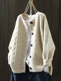 Women's Cable-Knit Button-Down Cardigan