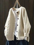 Women's Cable-Knit Button-Down Cardigan
