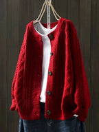 Women's Cable-Knit Button-Down Cardigan