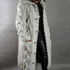 Women's Hooded Cable-Knit Cardigan