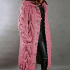 Women's Hooded Cable-Knit Cardigan