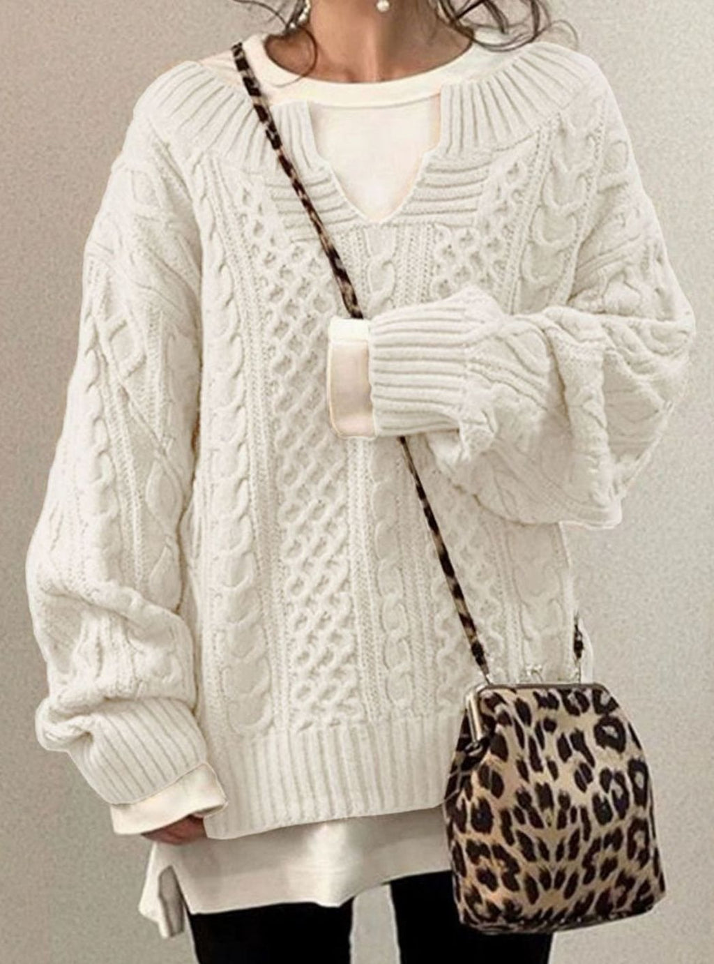 Women's Cable Knit Oversized Jumper