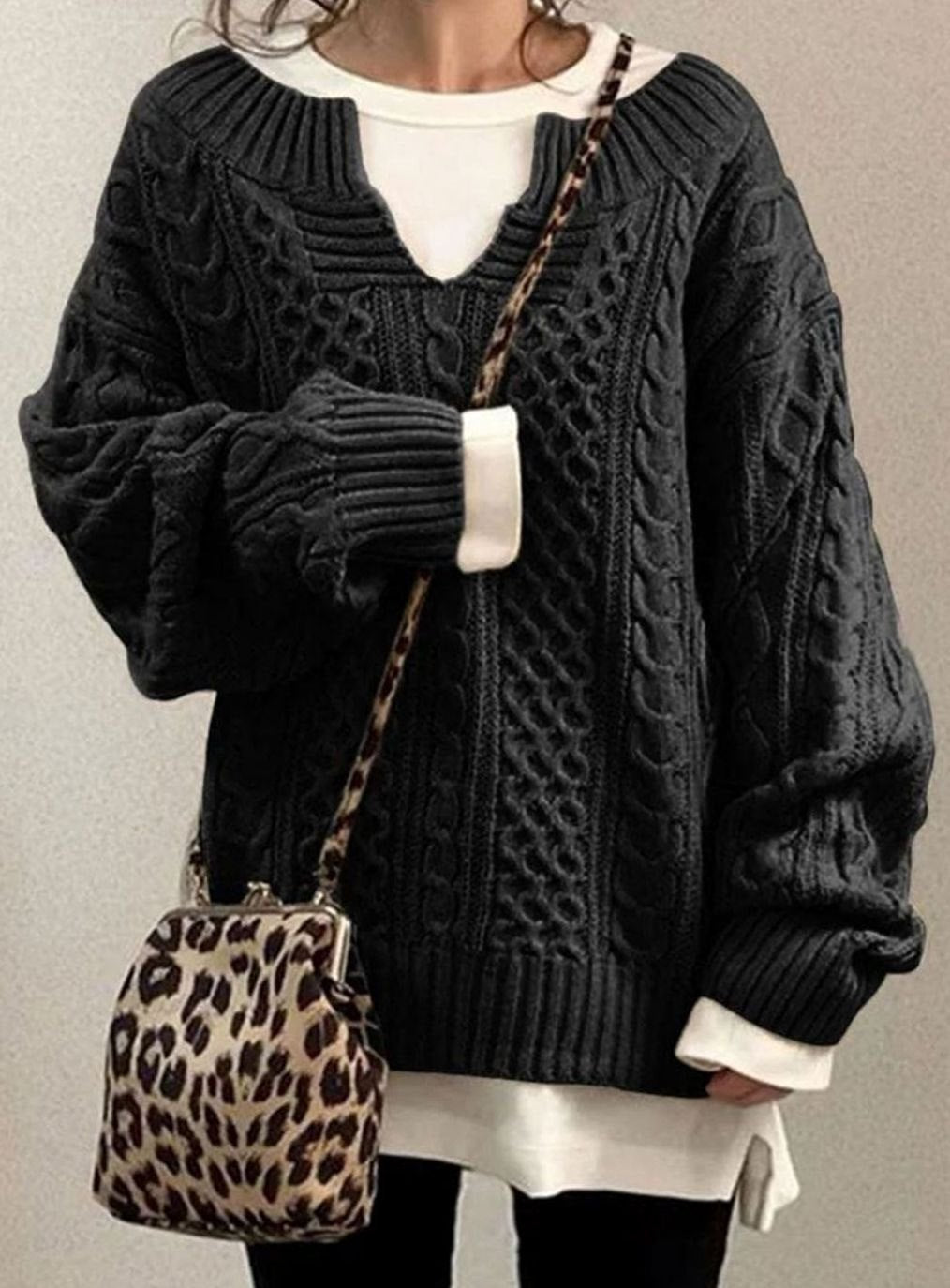 Women's Cable Knit Oversized Jumper