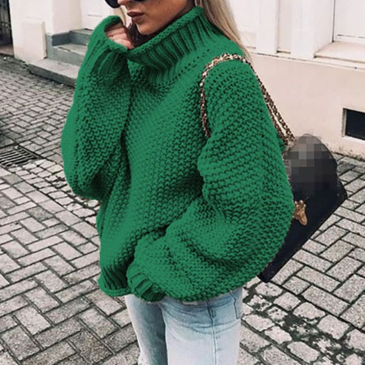 Women's Chunky Oversized Roll Neck Jumper