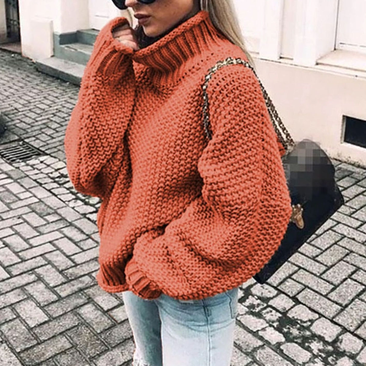 Women's Chunky Oversized Roll Neck Jumper