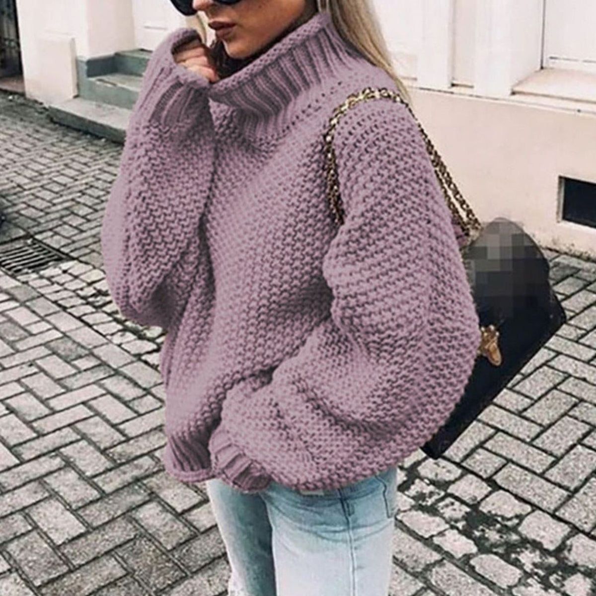 Women's Chunky Oversized Roll Neck Jumper