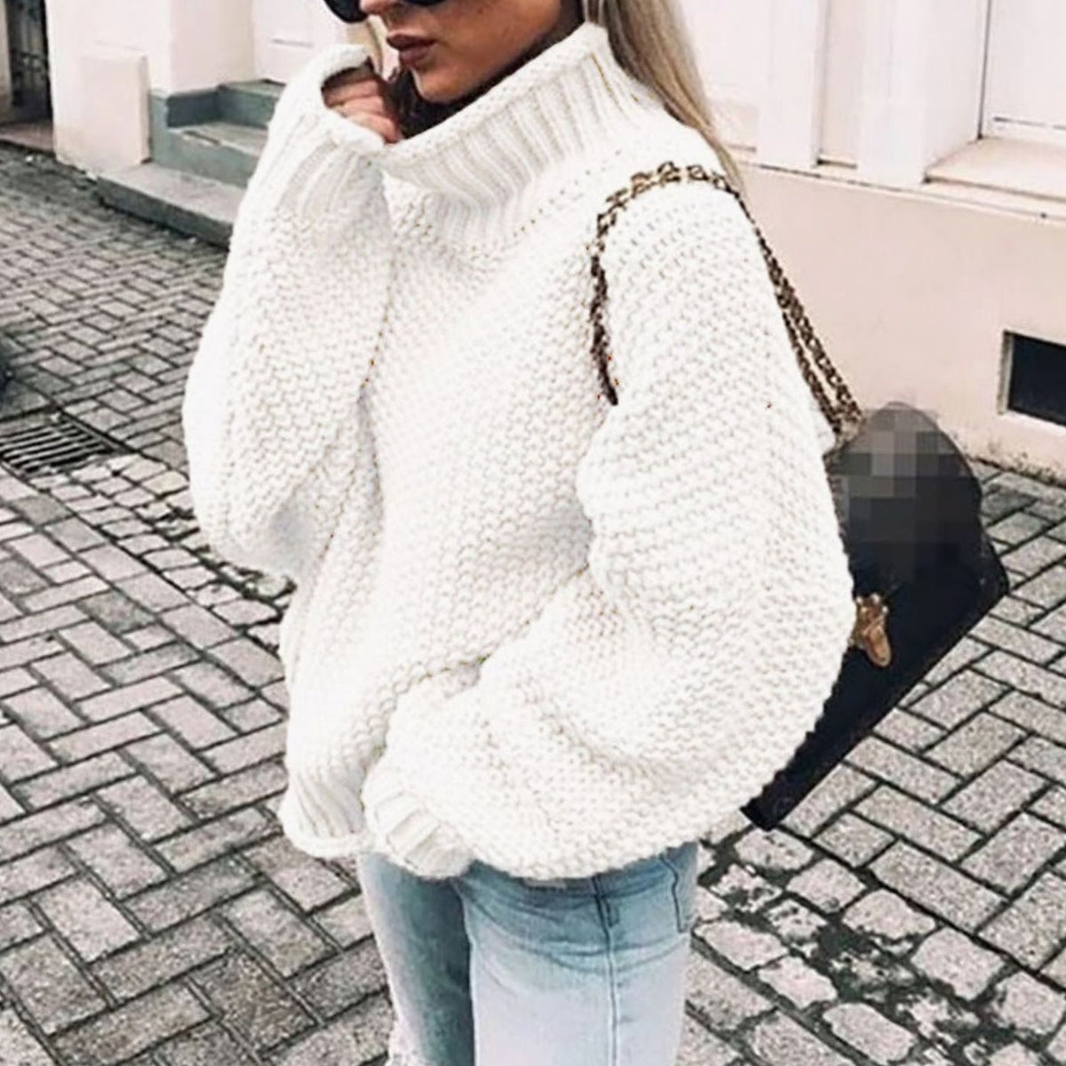 Women's Chunky Oversized Roll Neck Jumper