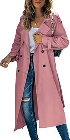 Women's Double-Breasted Longline Overcoat