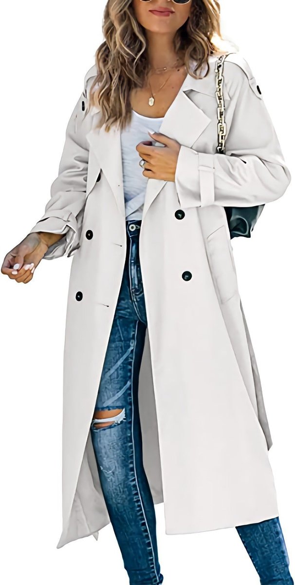 Women's Double-Breasted Longline Overcoat