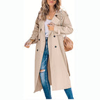 Women's Double-Breasted Longline Overcoat