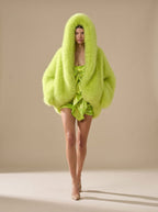 Women's Hooded Faux Fur Overcoat