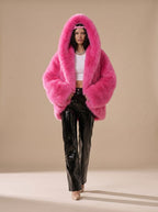 Women's Hooded Faux Fur Overcoat