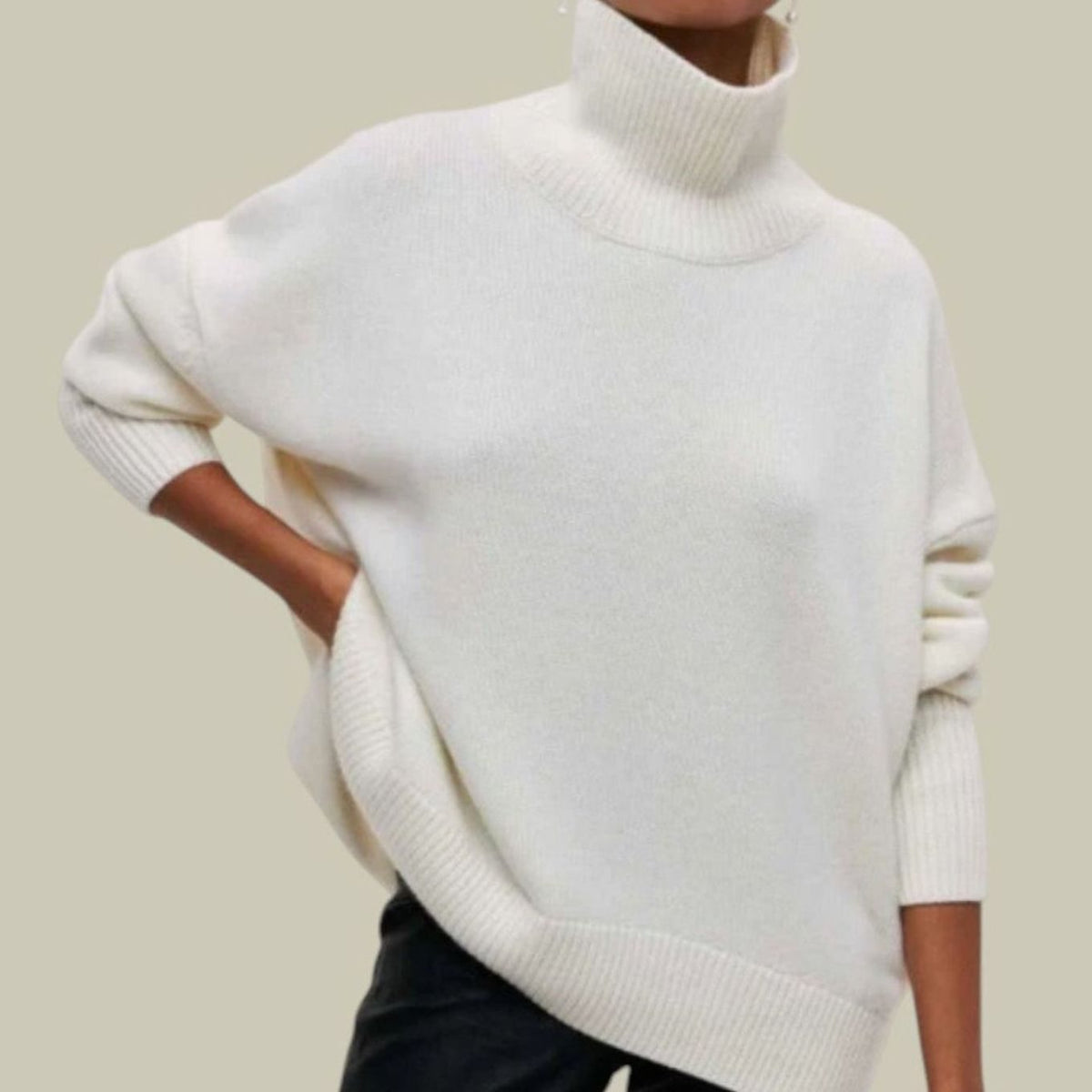 Women's Loose-Fit Roll Neck Jumper