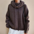 Women's Hooded Wool Roll Neck Jumper