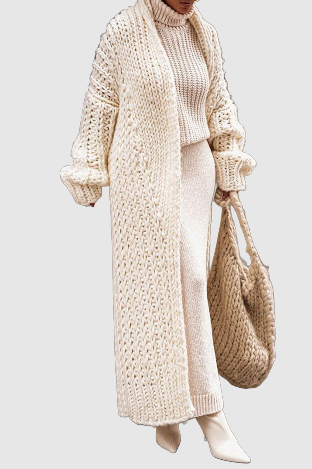 Women's Longline Chunky-Knit Cardigan