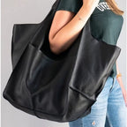 Women's Magnetic-Closure Vegan Leather Tote