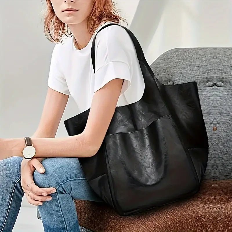 Women's Magnetic-Closure Vegan Leather Tote