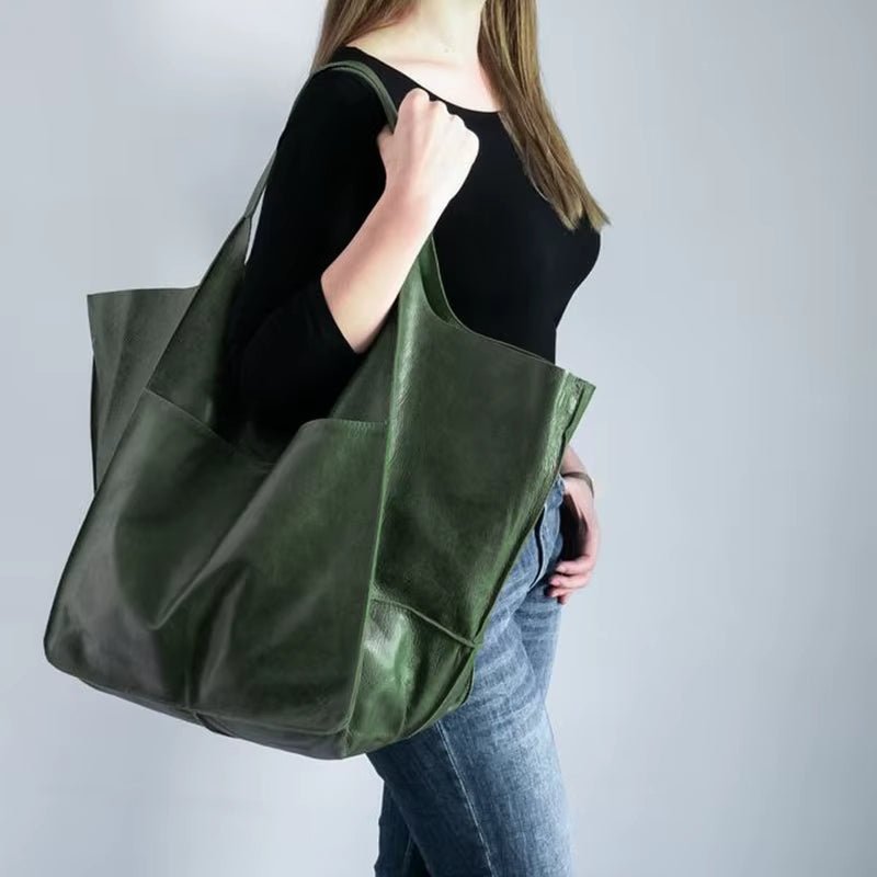 Women's Magnetic-Closure Vegan Leather Tote