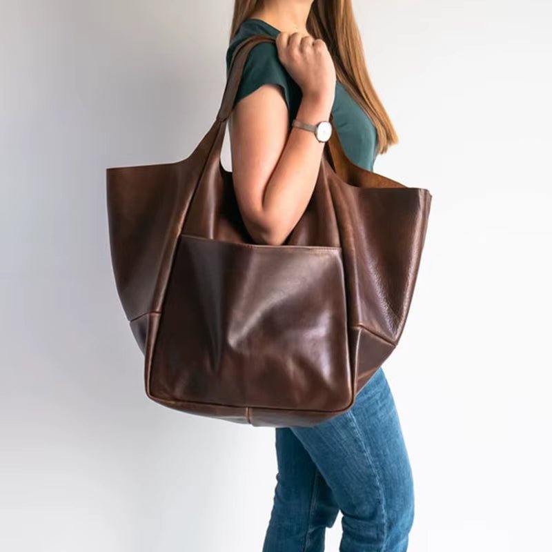 Women's Magnetic-Closure Vegan Leather Tote