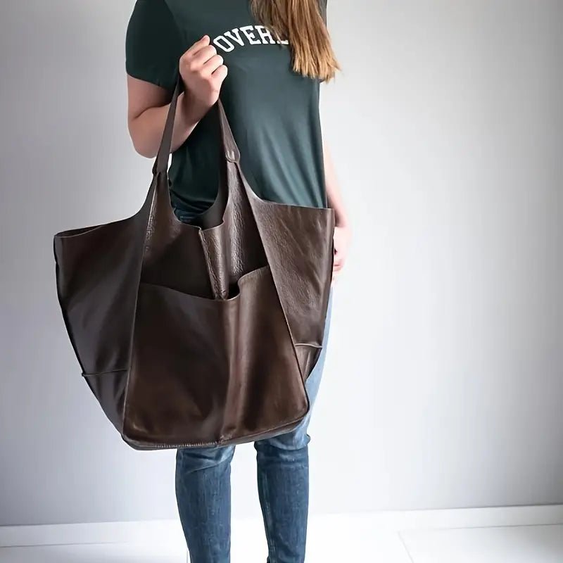 Women's Magnetic-Closure Vegan Leather Tote