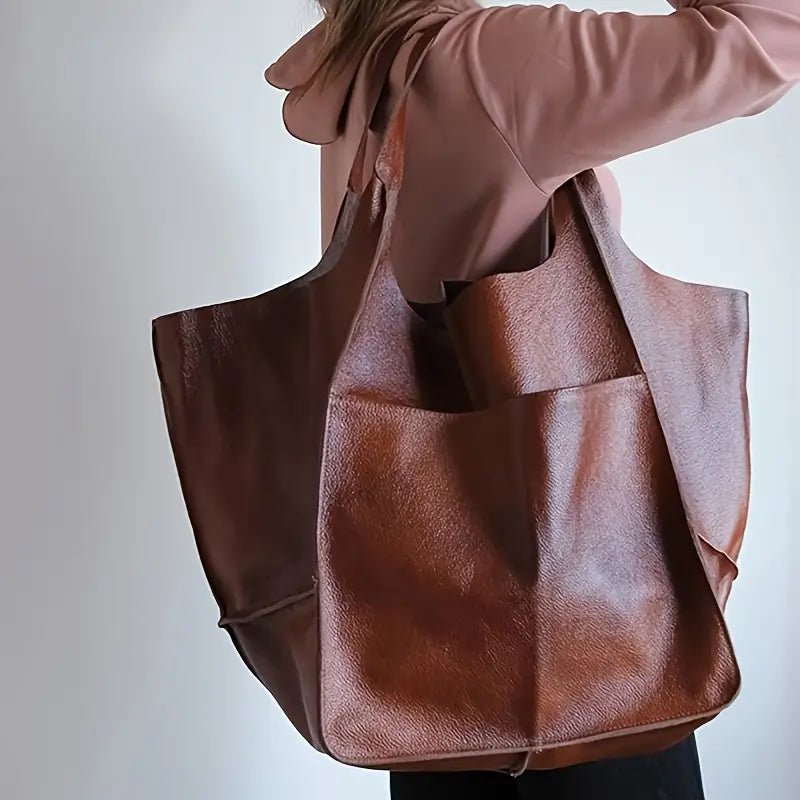 Women's Magnetic-Closure Vegan Leather Tote