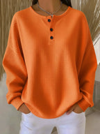 Women's Henley Waffle-Knit Jumper