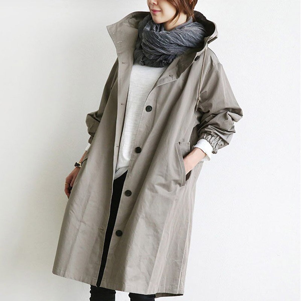 Women's Water-Resistant Oversized Trench Coat
