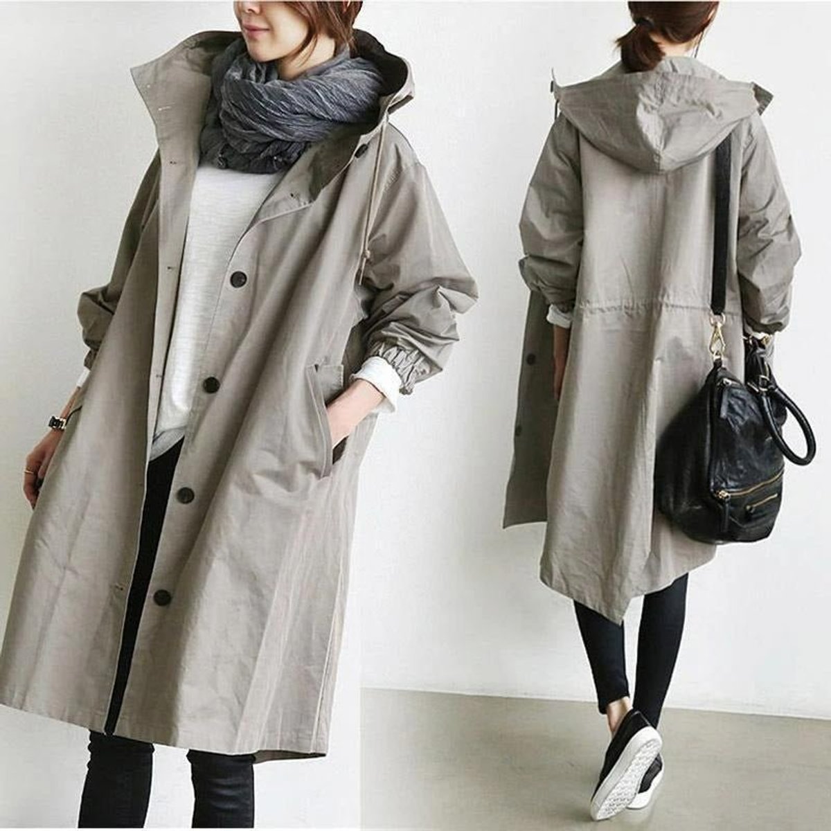 Women's Water-Resistant Oversized Trench Coat