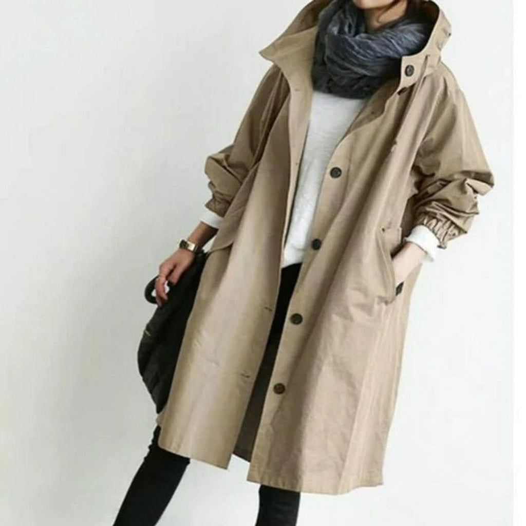 Women's Water-Resistant Oversized Trench Coat