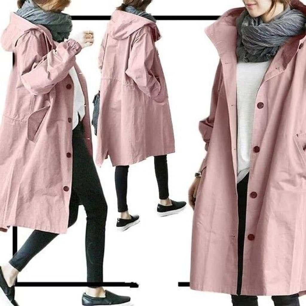 Women's Water-Resistant Oversized Trench Coat