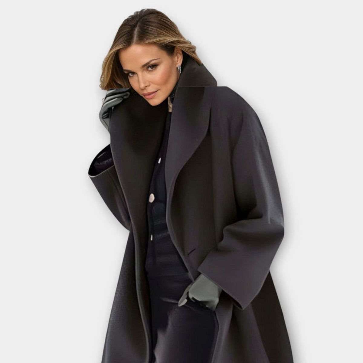 Women's Longline Wide-Collar Overcoat