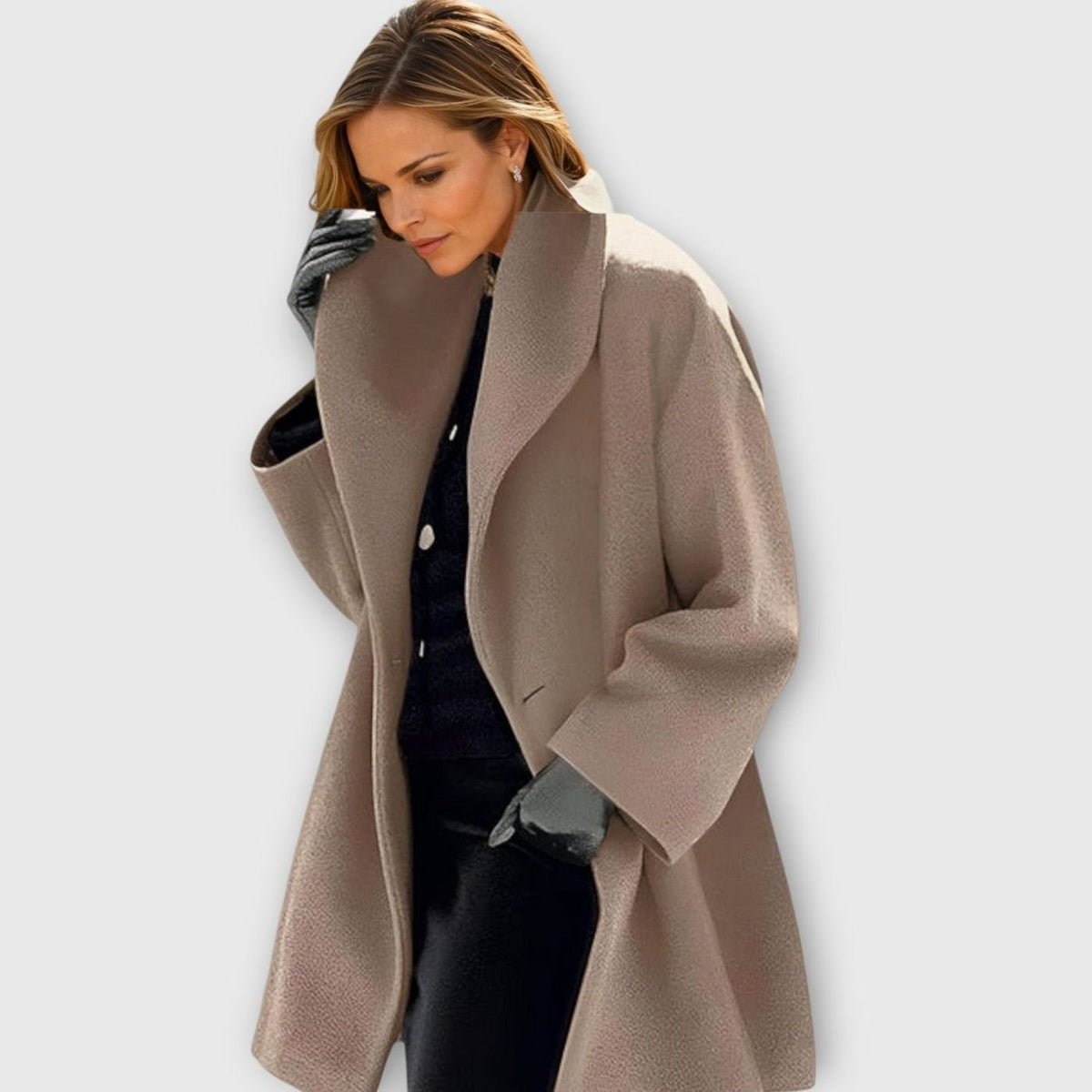 Women's Longline Wide-Collar Overcoat