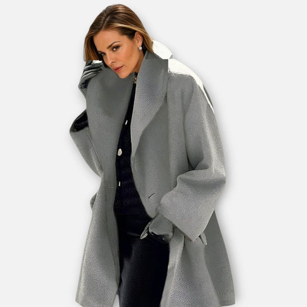 Women's Longline Wide-Collar Overcoat
