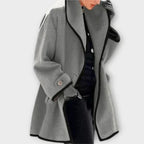 Women's Contrast-Trim Wool-Blend Coat