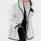 Women's Contrast-Trim Wool-Blend Coat