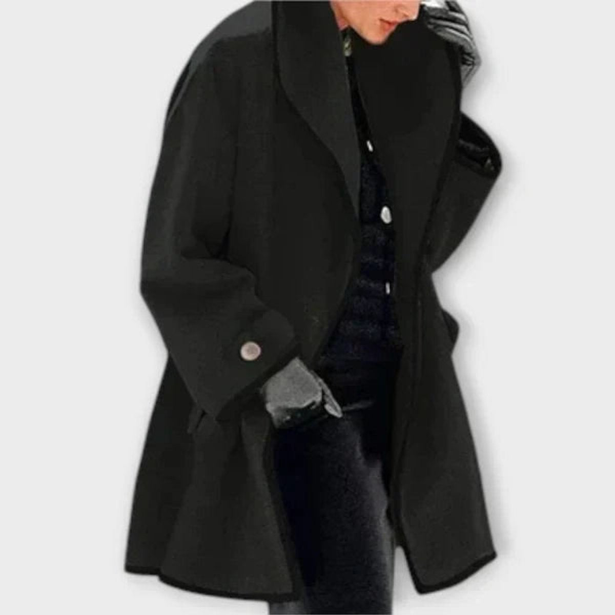 Women's Contrast-Trim Wool-Blend Coat