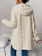 Women's Hooded Plush Cardigan