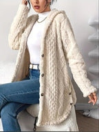 Women's Hooded Plush Cardigan
