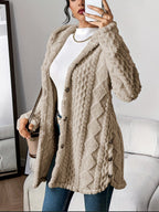 Women's Hooded Plush Cardigan