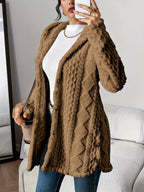 Women's Hooded Plush Cardigan